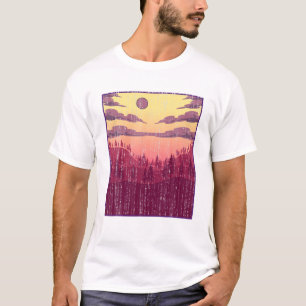Moonlight Forest Trees Landschaft Landschaft Wilhe T-Shirt