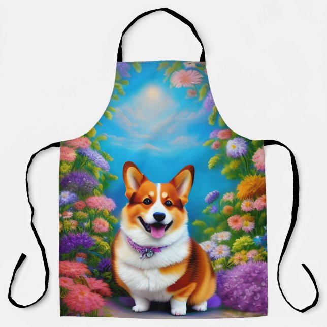 Moonlight Garden Corgi Dog Schürze (Vorderseite)