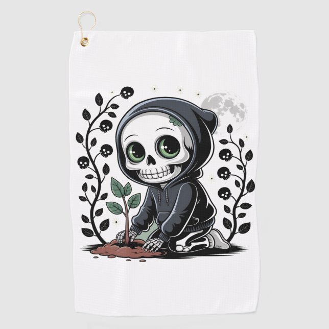 Moonlight Gardener Golfhandtuch (Vorderseite)