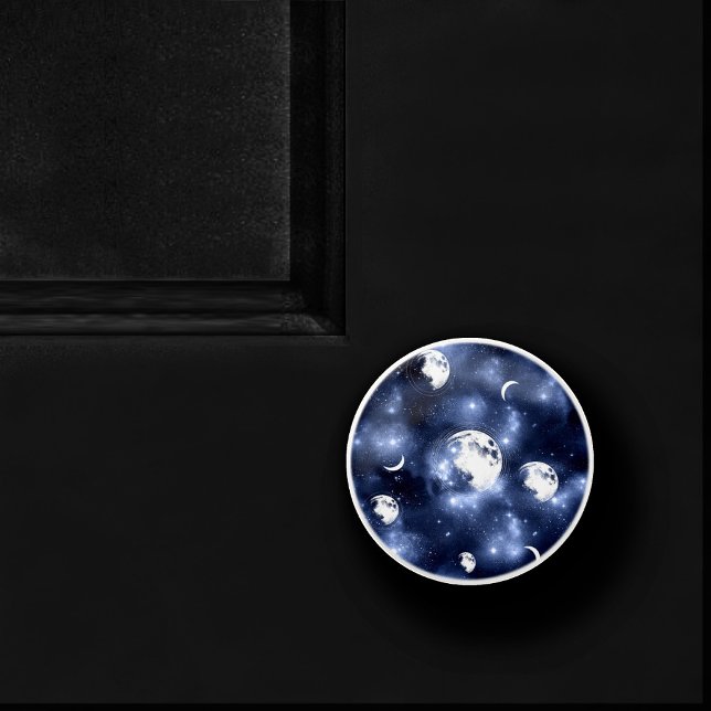 Moonlight Glow Moon Phasen in Sky Clouds Keramikknauf (Von Creator hochgeladen)