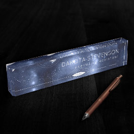 Moonlight Glow Moon Phasen in Sky Clouds Namensplakette