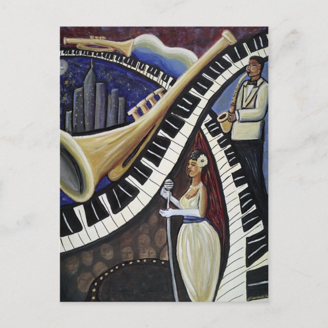 Moonlight Jazz Postcard Postkarte (Vorderseite)