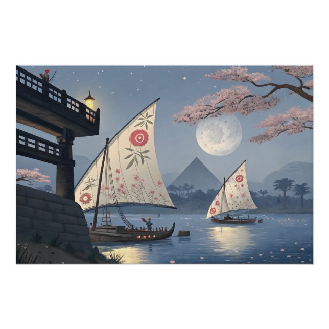 Moonlight Journey: Blumensegel Poster (Vorderseite)