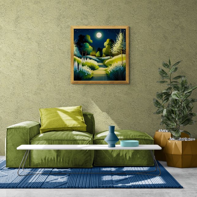 Moonlight Magic Garden Leinwanddruck (Von Creator hochgeladen)