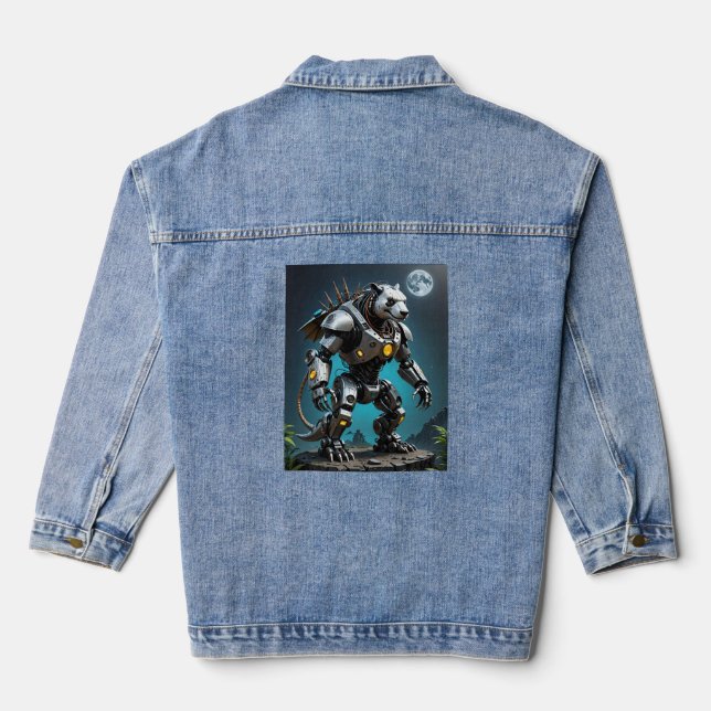 Moonlight Mechapanda Warrior Battle T - Shirt Jeansjacke (Rückseite)