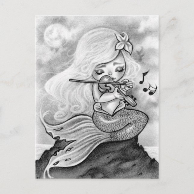 Moonlight Mermaid Violin Sonata Postkarte (Vorderseite)