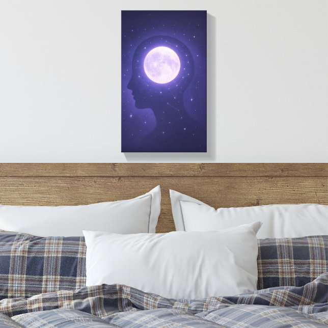 Moonlight Minds - Dreamy Cosmic Astrologie Leinwan Leinwanddruck (Insitu (Schlafzimmer))