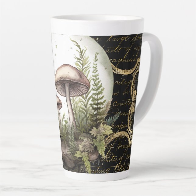 Moonlight Mushroom Garden Latte Tasse (Rechte Ecke)