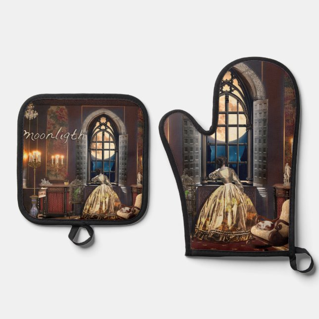Moonlight Ofenhandschuh & Topflappen-Set (Vorderseite)
