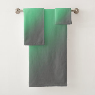 Moonlight Ombre Gray & Green Badhandtuch Set