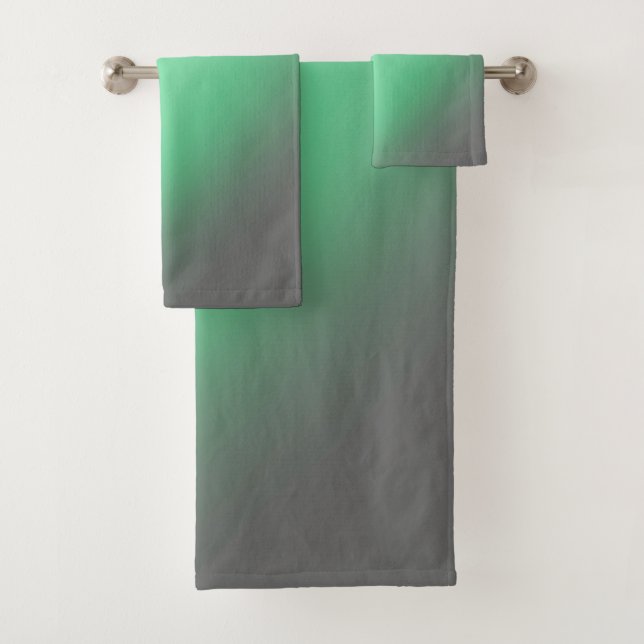 Moonlight Ombre Gray & Green Badhandtuch Set (Insitu)