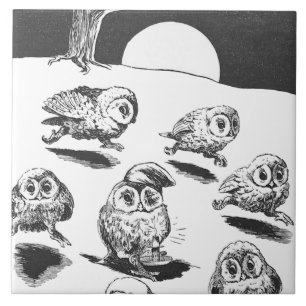 Moonlight Owls, Louis Wain Fliese