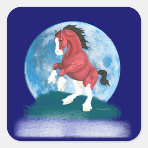 Moonlight Prancer Horse Sticker