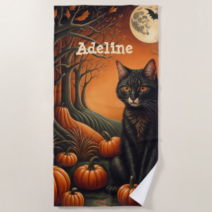 Moonlight Pumpkin Patch Personalisiert Halloween Strandtuch