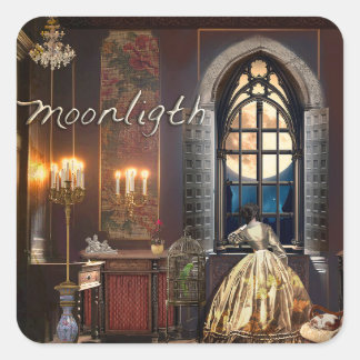 Moonlight Quadratischer Aufkleber