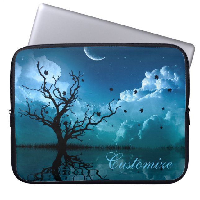 Moonlight Reflection Landschaftlich Night Sky Slee Laptopschutzhülle (Vorderseite)