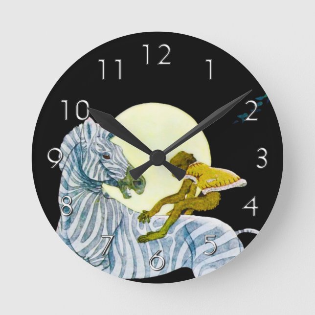 Moonlight Ride Runde Wanduhr (Vorderseite)