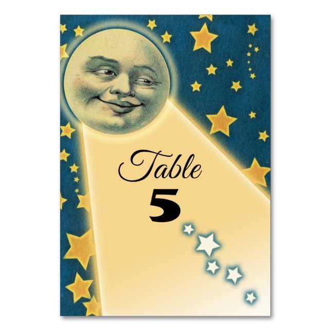 Moonlight Romance Hochzeiten Tischnummern (Vorderseite)