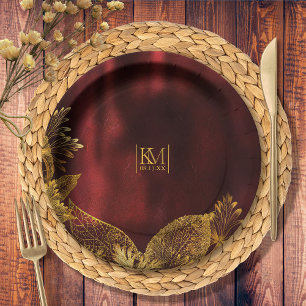 Moonlight Romance Wedding Burgundy ID881 Pappteller