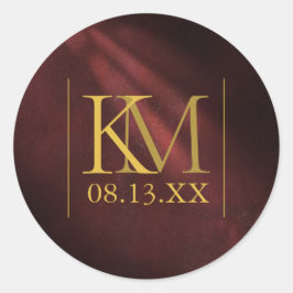 Moonlight Romance Wedding Burgundy ID881 Runder Aufkleber