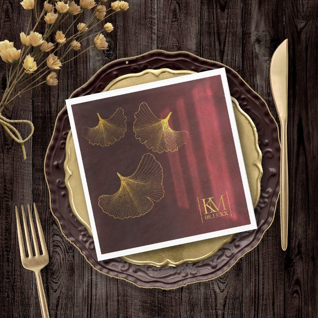 Moonlight Romance Wedding Burgundy ID881 Serviette (Von Creator hochgeladen)