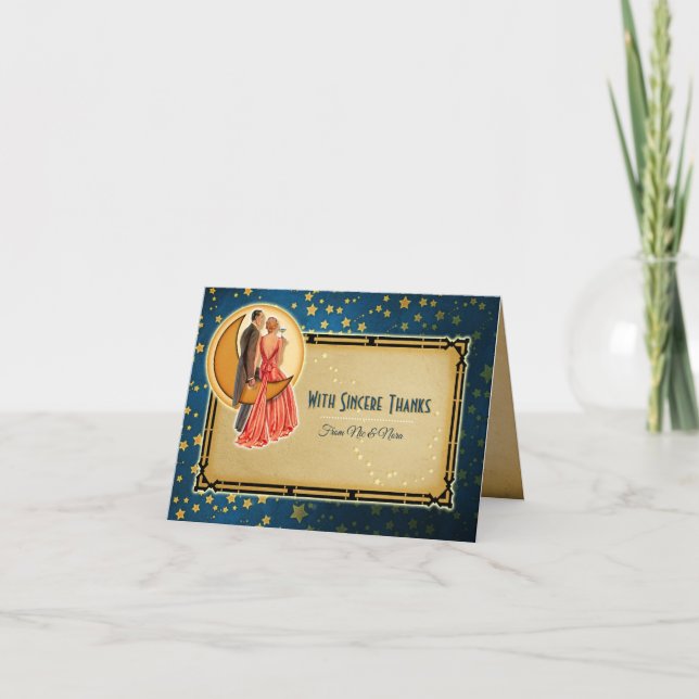 Moonlight Romance Wedding Vielen Dank - Redhead Dankeskarte (Vorderseite)