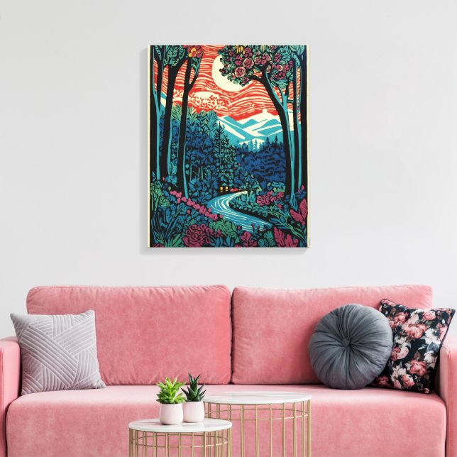 Moonlight Rosewood Trail Leinwanddruck (Insitu (Wohnzimmer))