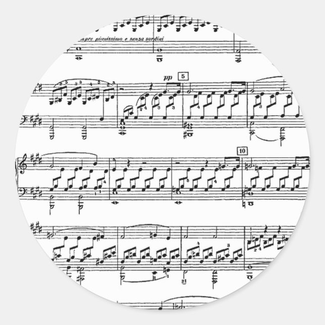 Moonlight-Sonata-Ludwig-Beethoven Runder Aufkleber (Vorderseite)