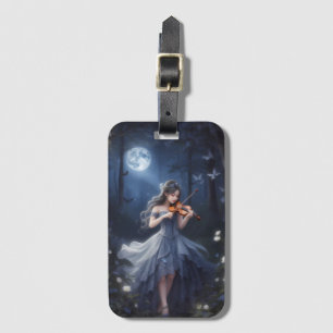 Moonlight Symphony - Dreamy Violin Playing Girl Gepäckanhänger