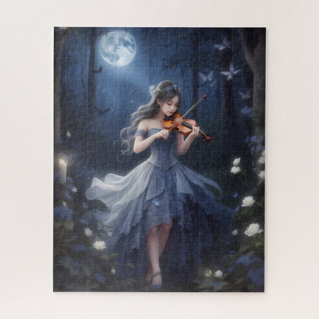 Moonlight Symphony - Dreamy Violin Playing Girl Puzzle (Vertikal)