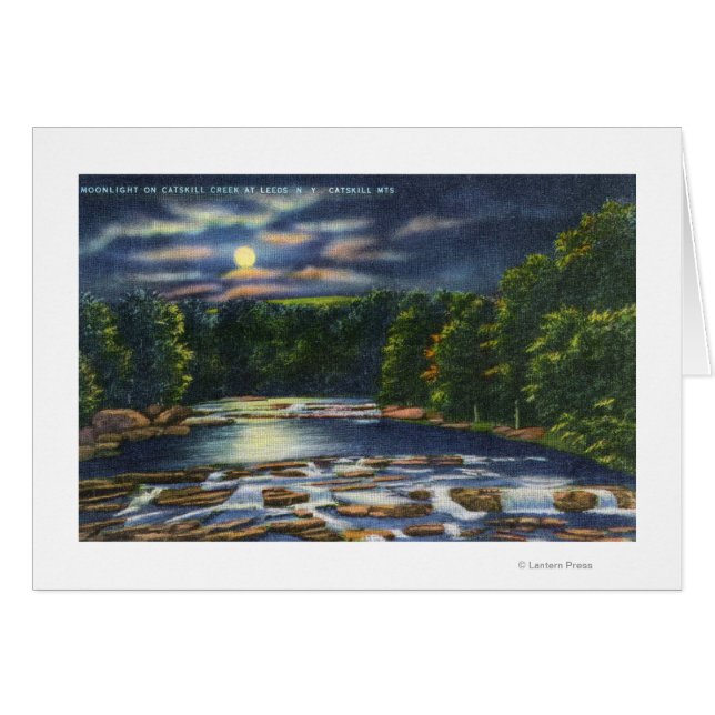 Moonlight Szene auf Catskill Bach (Vorderseite (Horizontal))