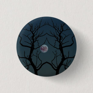 Moonlight Tree Silhouette Button