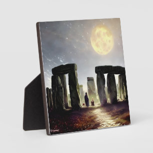 Moonlight über Stonehenge Digital Art Tabletop Fotoplatte
