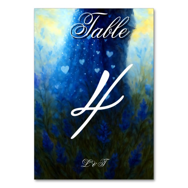 Moonlight Wedding Celestis Liebe Night Sky Thema Tischnummer (Vorderseite)