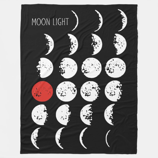 MOONLIGHT weiß und rot + Ihre Ideen Fleecedecke (Vorderseite)