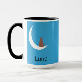 Moonlight Whiskers | Minimalist Cat & Moon Morphin Tasse