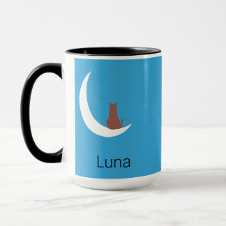 Moonlight Whiskers | Minimalist Cat & Moon Morphin Tasse