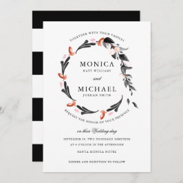 Moonlight Wreath | Moderne botanische Hochzeit Einladung