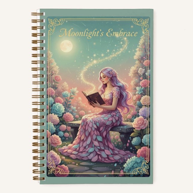 Moonlight's Embrace Enchanted Garden Journal Notizbuch (Vorderseite)