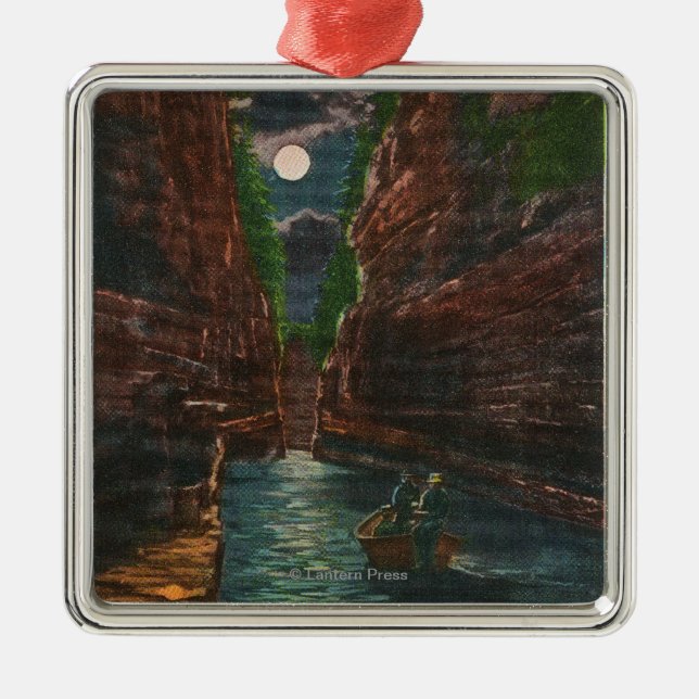 Moonlit Ansicht des Gerinnes Silbernes Ornament (Vorne)