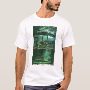 Moonlit Ansicht des Restaurant-Schiffs-Hotels T-Shirt