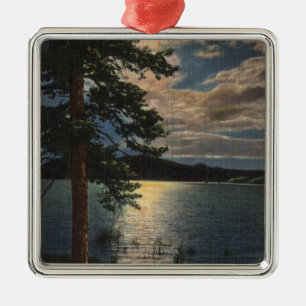 Moonlit Ansicht des Sees Silbernes Ornament
