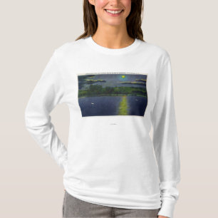 Moonlit Ansicht von historischer Squaw-Insel und T-Shirt