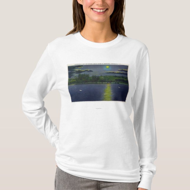 Moonlit Ansicht von historischer Squaw-Insel und T-Shirt (Vorderseite)