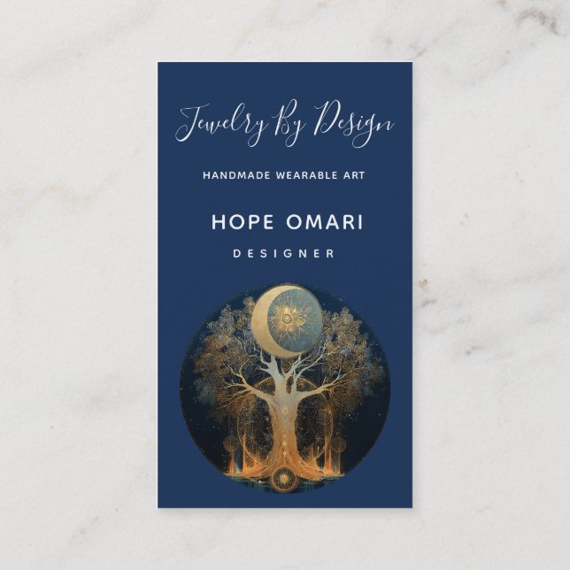 Moonlit Ascension | Tree of Life Design Visitenkarte (Rückseite)