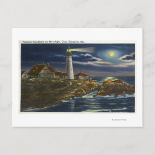 Moonlit Aussicht auf den Leuchtturm Portland Head Postkarte