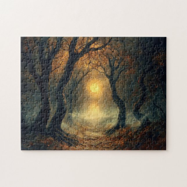 Moonlit Autumn Path Puzzle (Horizontal)
