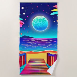 Moonlit Beach Colors Strandtuch
