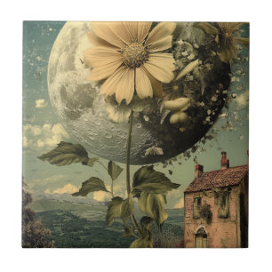Moonlit Blume und Vintager Charme Fliese