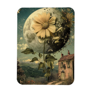 Moonlit Blume und Vintager Charme Magnet